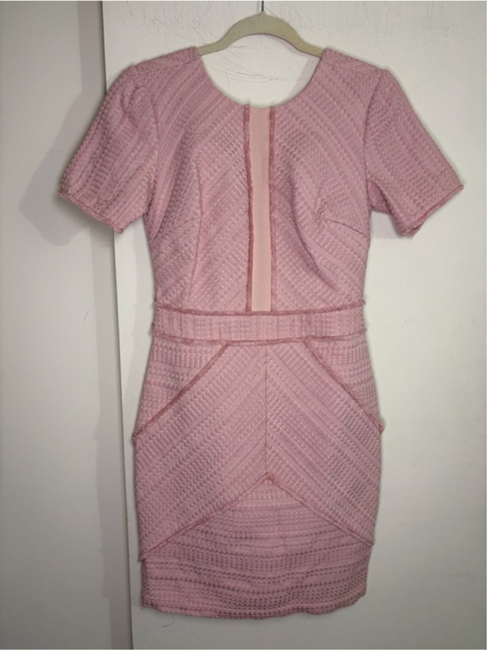 Adelyn Rae Pink Tessa Tweed Sheath Mini Dress Size S NWT